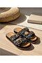 26Y225 Women's 36/41 Double Band Stone Premium Slippers - 4