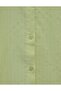 Long Backline Patterned Buttoned Loose Shirt - Yellow - 4