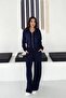 Women's Modal Fabric Satin Garnished Hooded Wide Leg Tracksuit Set - 3