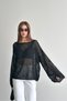 Women's Balloon Sleeve Summer Knitwear Blouse - 3