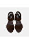 Women's Bitter Brown Zippered Wedge Heeled Suede Sandals - 6