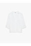 Aerobin Devrik Collar 3/4 Sleeve Satin Blouse - 3