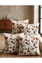 Heart Patterned Punch Embroidery Look Digital Printed Bohemian Style Set of 4 Throw Pillow Covers - 4