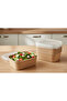 6 pcs Kraft Rectangular Salad Bowl with Lid 1000 ml - 2