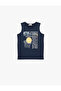 Cotton Navy Blue Boys' Sleeveless T-Shirt 6Skb30011Tk - 3