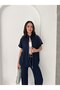 Women's Modal Track Suit Set with Zero Sleeves Vest and Stone Embroidered Model - 4