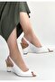 Nemba White Patent Leather Wedge Heel Shoes - 2