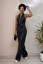 Front Tie Jumpsuit Dress - Black - 3