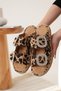 Sedona Premium Suede Leopard Stone Buckle Women's Daily Slippers