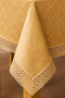 Table Covering No Ironing Required & Jacquard Woven Seamless Fabric – Lace Detail-Gold - 4
