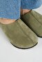Melissa Women's Genuine Leather Front-Stitched Sabo Khaki Slippers - 3