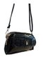 Women's Black Patent Leather Stylish Sports Shoulder Bag with Compartments - 4