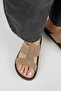 Sabrina Women's Genuine Leather Double-Strapped Mink Slippers - 8