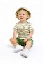Baby Boy Hat and Rabbit Print Striped T-Shirt and Shorts Set (3-18 Months)