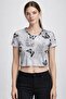 Women's New Butterfly Printed Crop T-Shirt
