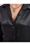    3964 Lightweight Draped Satin Shirt - Black - 6