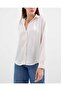 3964 Lightly Flowing Satin Shirt - Cream - 3