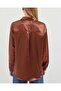 3964 Lightly Flowing Satin Shirt - Tan - 5