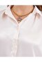3964 Lightly Flowing Satin Shirt - Cream - 4