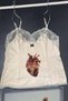 White Realistic Heart Lace Gothic Y2K Strap Crop