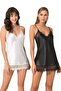 Black Short Satin Nightgown - 2