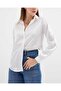 3964 Lightweight Drapey Satin Shirt - White - 5