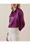 3964 Lightly Flowing Satin Shirt - Purple - 2