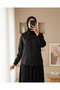    3964 Lightweight Draped Satin Shirt - Black - 2