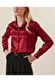    3964 Lightweight Draped Satin Shirt - Plum - 3