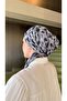 Gray Floral Cheesecloth Scarf Bonnet - Non-Slip, Anti-Sweat (Non-Slip) - 4