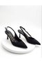 Women's Stone Detailed Thin Heeled Slingback Shoes
