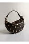Embroidered Icon Coffee Baguette Hand and Shoulder Bag