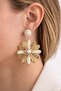 Allow Eye |   Pearl Detailed Stone Flower Earrings - 2