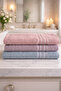 Durul Mine Cotton 3-Piece Hand and Face Towel Set Daily, Dowry Towel Set (50X90Cm)