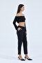 High-Waisted Straight-Leg Woven Pants with Belt for a Fitted Look - 4