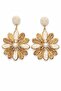 Allow Eye |   Pearl Detailed Stone Flower Earrings