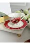 Porcelain Turkish Coffee Cup Set for 2 People 4 Pieces Botanica Orange - 4