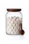 3 Liter Medium Size Glass Jar with Acacia Wood Lid - Vacuum-Sealed, Stylish & Natural