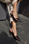 Palerzo Women's Brown Leather Heel-Strapped Slingback Shoes - 2