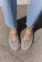 Bellunza Women's Silver Fishnet Detail Ballet Flats - 2