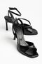 Laura Cross-Strapped Black Shiny Leather Single-Strapped Women's Shoes - 3