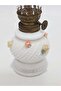 Antique Opal Glass Gas Lamp with Flower Motif 033 - 2