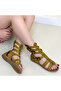 Women's Belted Bodrum Sandals with Back Zipper, Thermo Sole, Full Mold, Summer Model - 7
