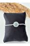 Zircon Stone Figure Detailed Waterway Steel Bracelet - 3
