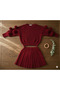 Flexible Crew Neck Pompom Sweater and Knitwear Pleated Detailed Skirt Top-Bottom Set - 2