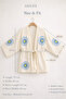 Handmade Muslin Kimono Shorts Set, Evil Eye, Sun Design, Oversize Fit, Breathable Cotton Summer - 4