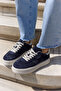 Lussaro Women's Dark Blue Genuine Leather Suede Eva 5 cm Sneaker - 6