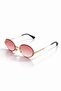 Unisex Women's and Men's Metal Uv400 Protected Oval Round Sunglasses with Case and Cleaning Cloth as a Gift