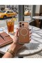 iPhone 13 / 14 Soft Silicone Phone Case with Leather Metallic Edge on the Back and Magsafe Feature - 6