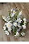 Luxurious White Artificial Table Flower Arrangement – Ready-Made Design with Plate (Vase Flower) - Table Flower - 4